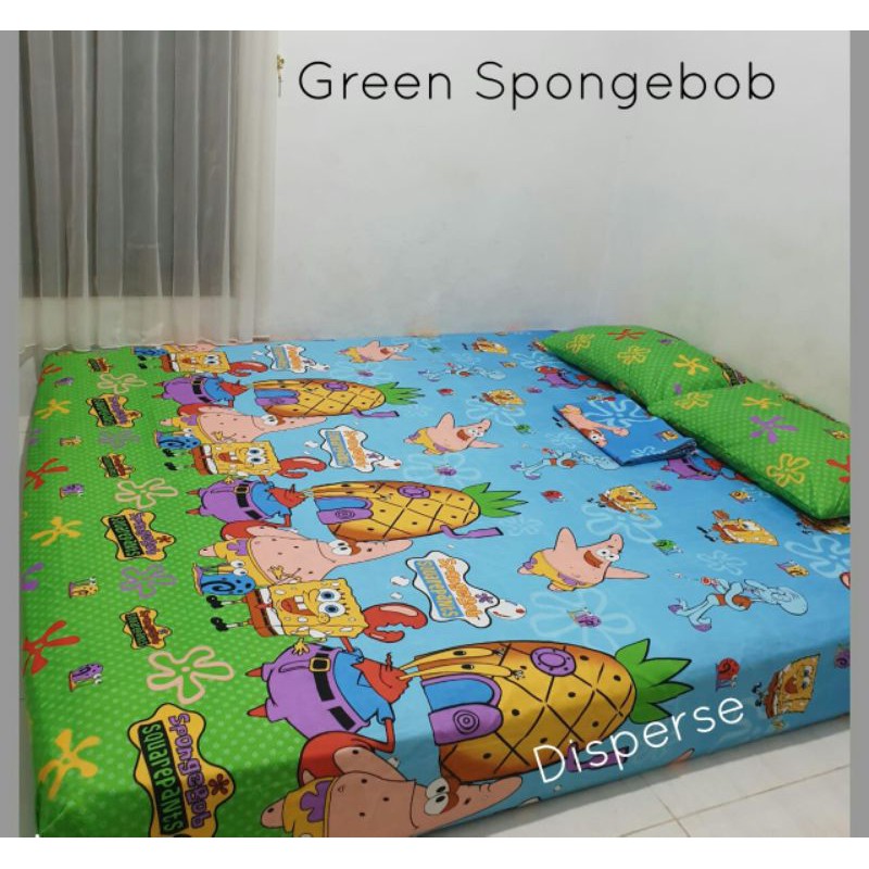 Sprei Homemade size 180 160 120 motif Green Spongebob Ataya Grosir Sprei