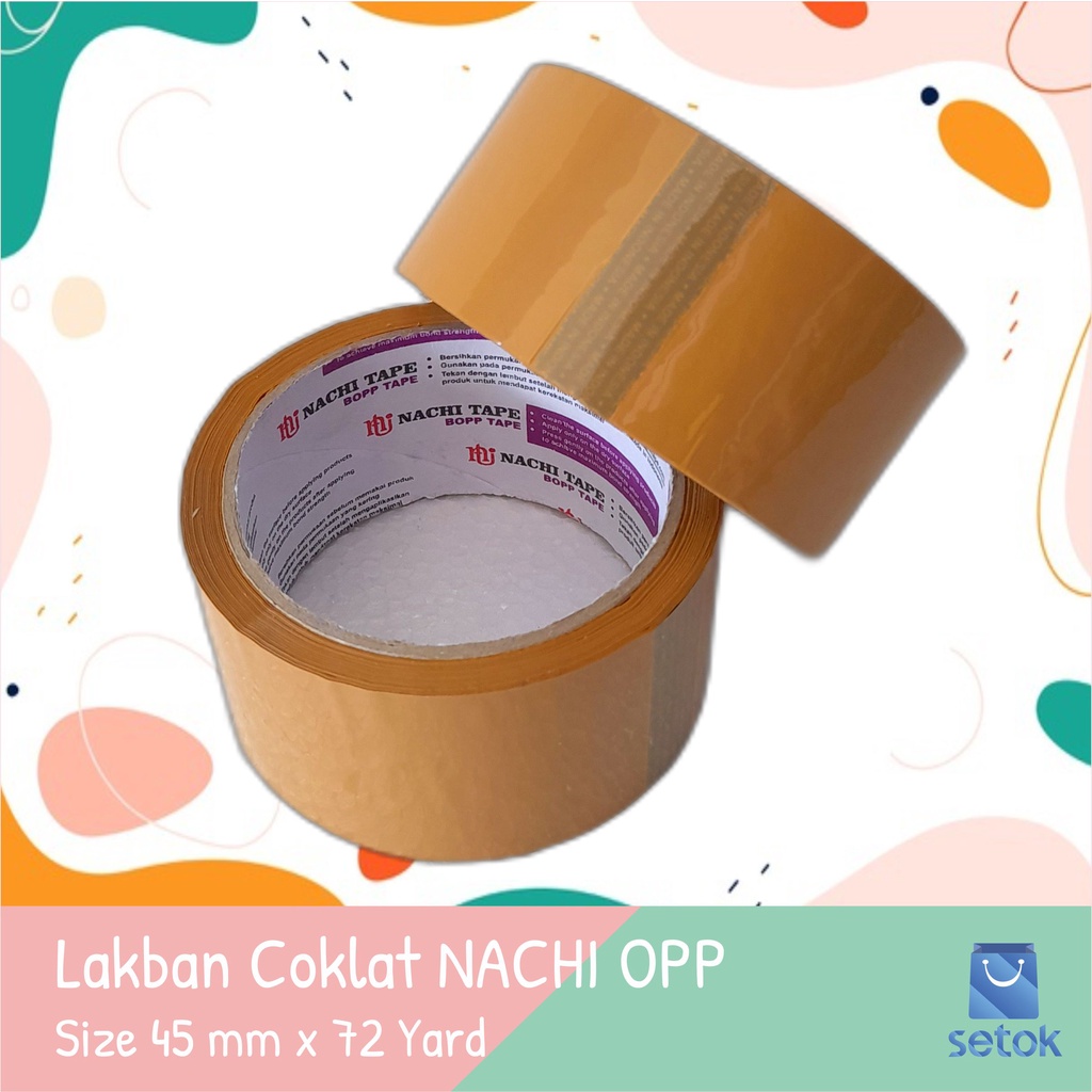 

Lakban OPP Coklat 2 inch NACHI TAPE 45 mm x 50 Yard