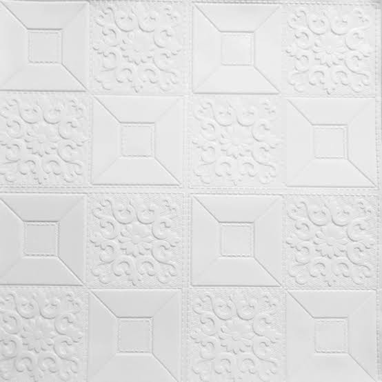 Wallpaper Foam Wall Foam Embos 3D Batik 5 mm - Putih