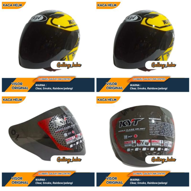 Kaca Helm Kyt DJ Maru, GALAXY, INK CENTRO Smoke Hitam ORIGINAL