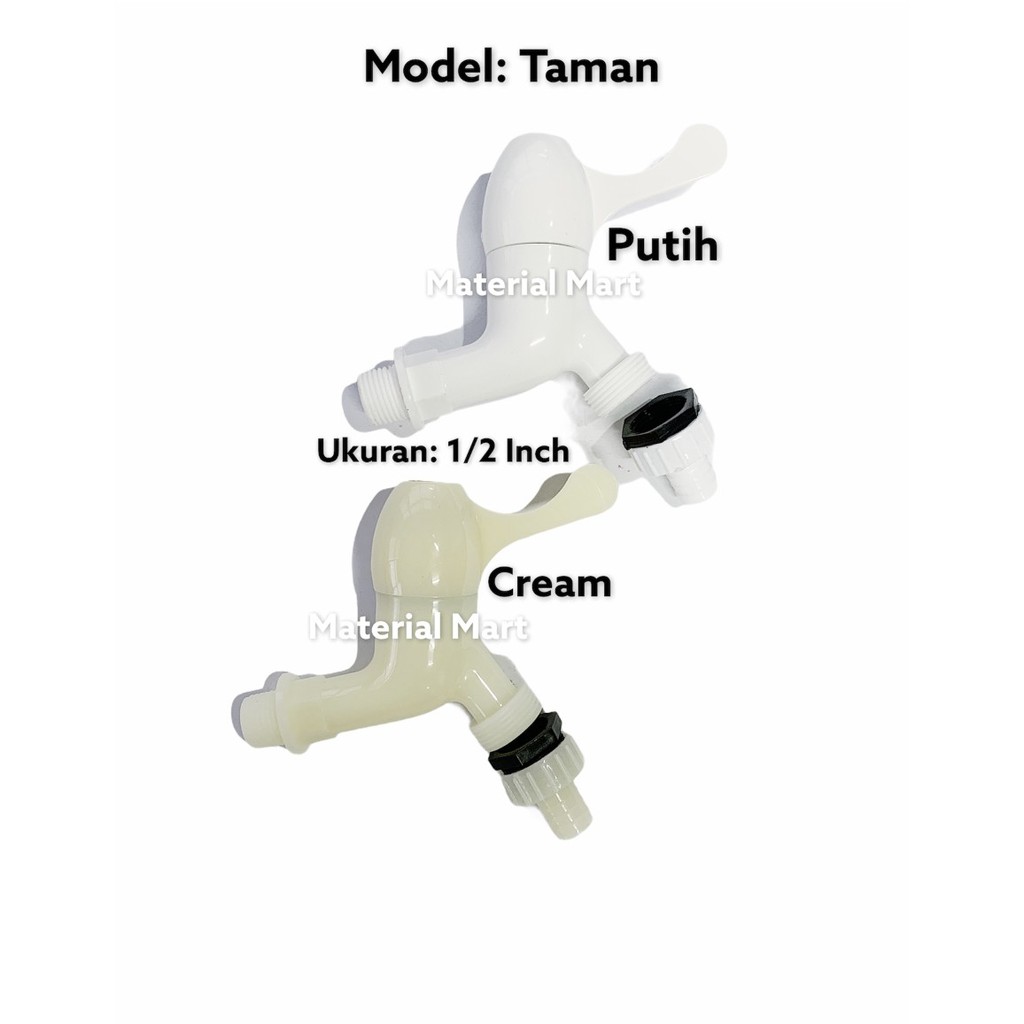 Keran Air Taman Engkol PVC 1/2 Inch | Kran Tembok Plastik 3/4&quot; | 3/4 | Material Mart