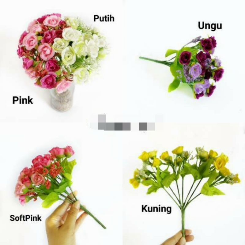 bunga mawar kecil plastik bunga dekorasi bunga palsu