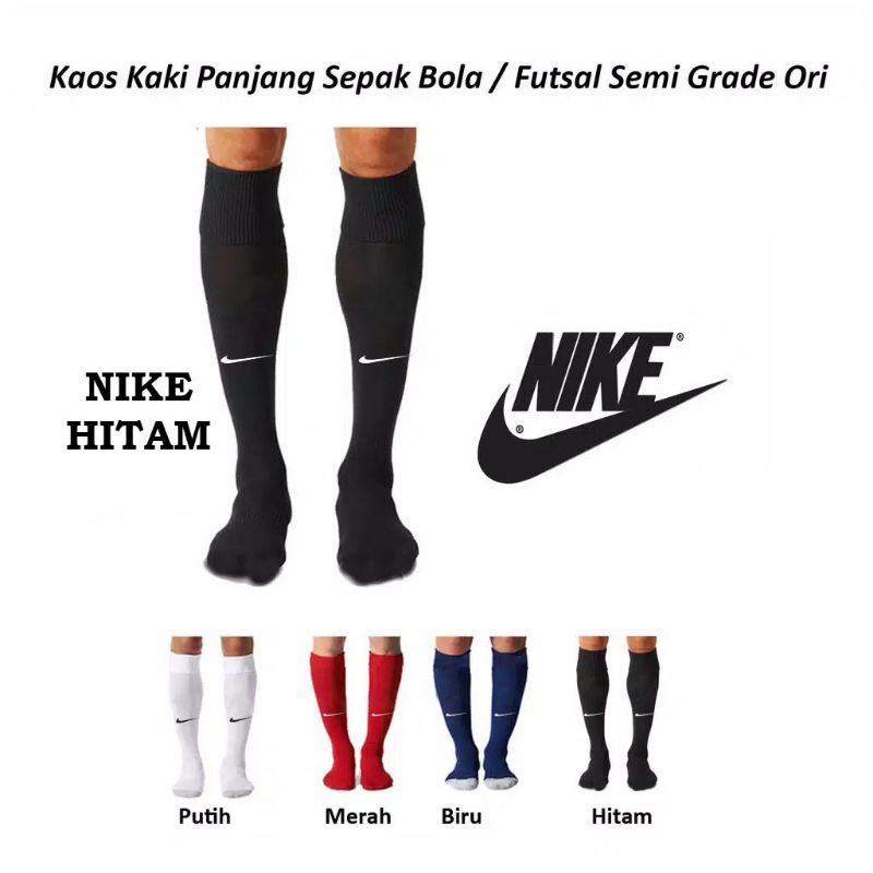 kaos kaki sepak bola futsal NIKE panjang diatas lutut putih hitam biru merah murah medan