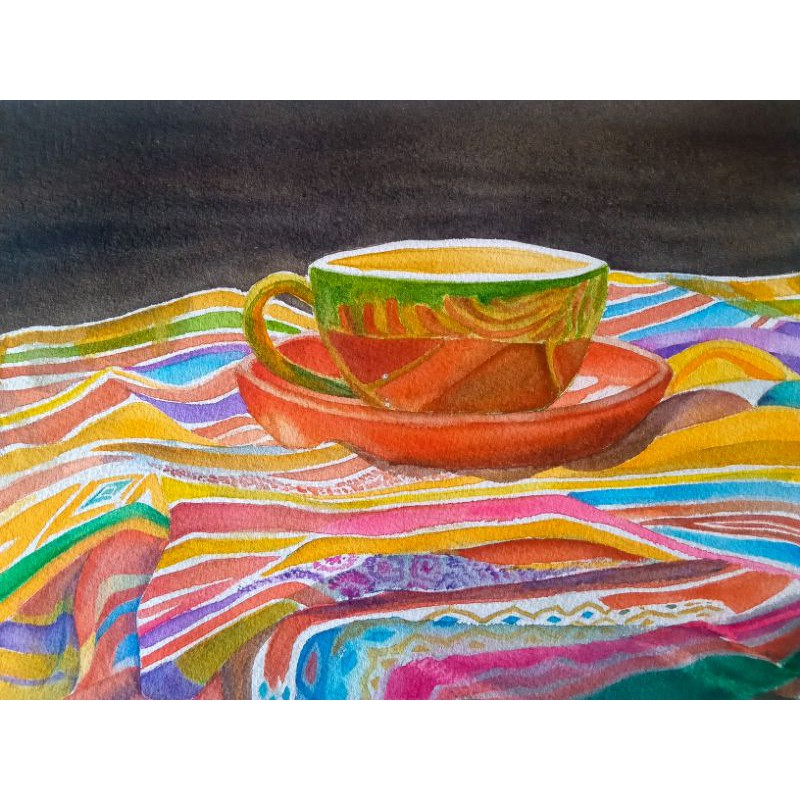 

Art Print Watercolor Painting Tea Cup