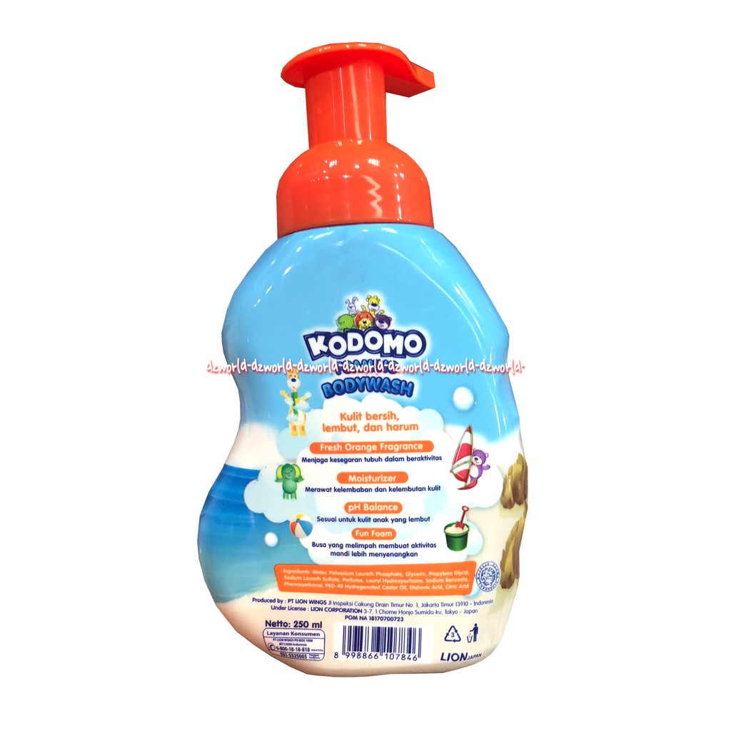 Kodomo Foaming Body Wash Pump 250ml Sabun Mandi Bayi Anak Busa Bodywash Lion Japan 250 ml Model Pumps Tube