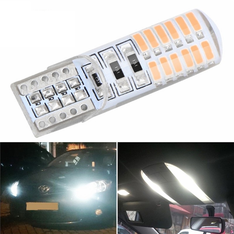 Lampu LED T10 Jelly SILIKON 24Mata 3014 12V Nyala Manteng Sein Senja Speedo Plat Nomor