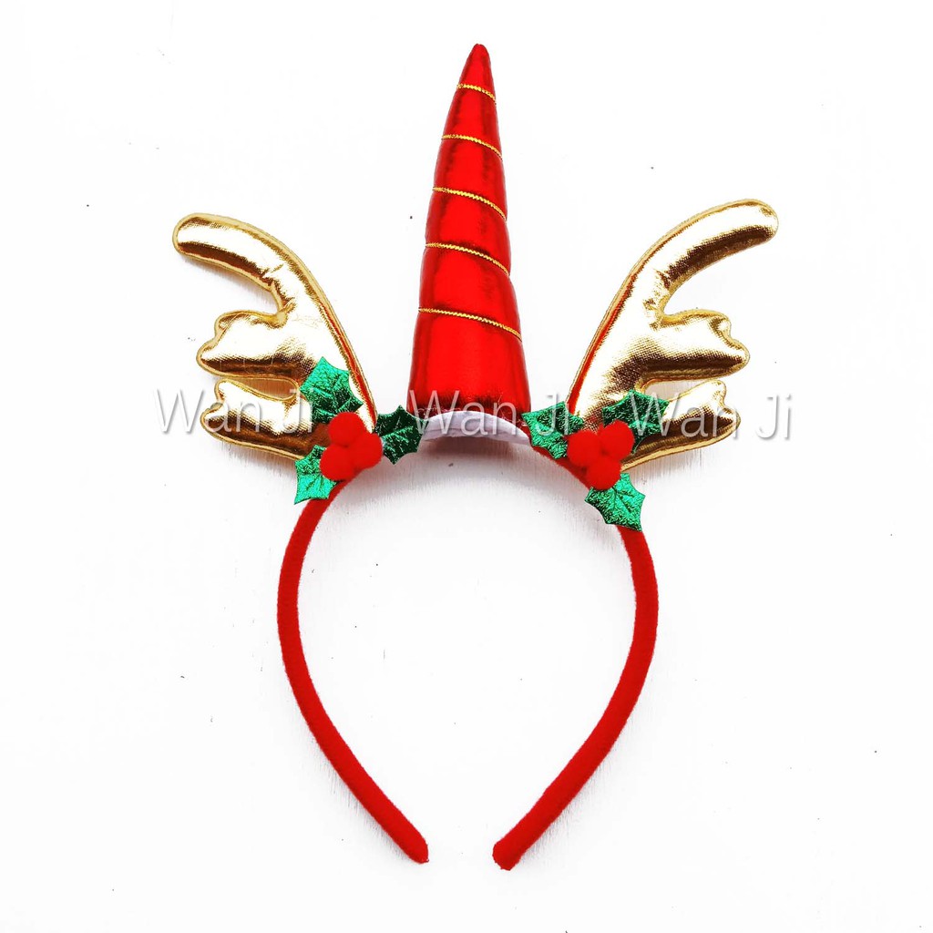 BN 44-46 Bando Natal Unicorn | Topi Natal | Aksesoris Christmas