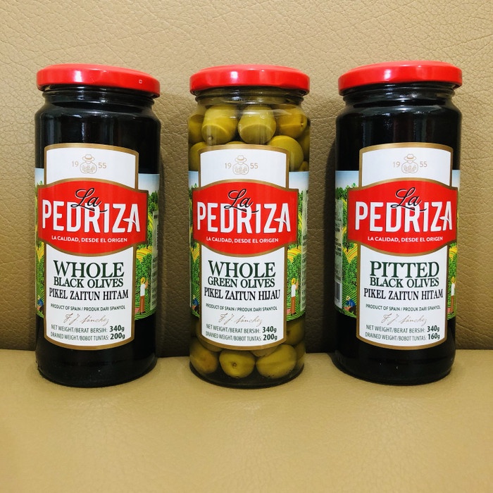 

asa457a Buah Zaitun Spanyol 340Gr Black Olives / Green Olives - Whole Black Xa20X1