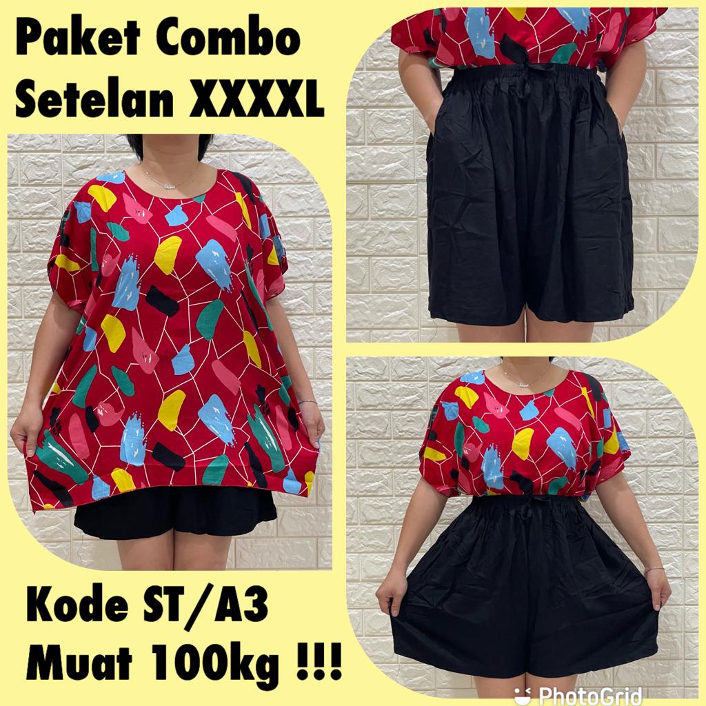 PROMO PAKET COMBO SETELAN SUPER JUMBO FIT TO 4XL MUAT DIATAS 100kg !!!