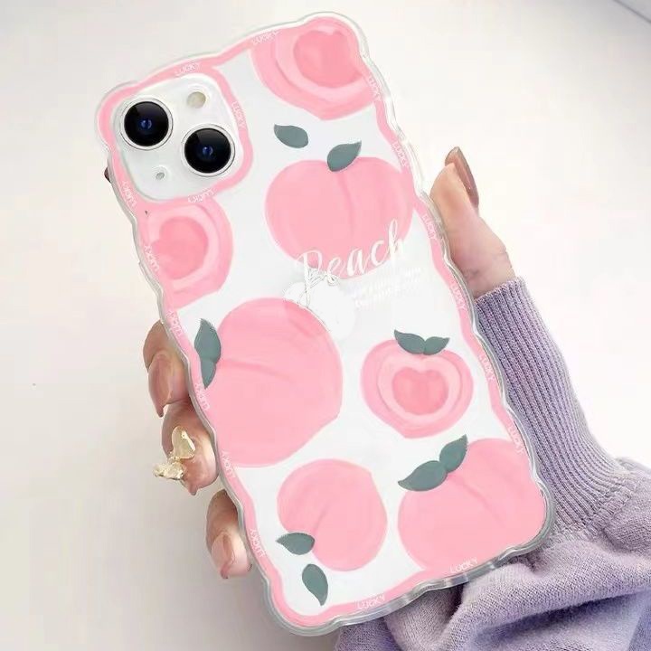 Soft Case TPU Transparan Desain Peach Untuk Iphone 13 Pro Max / 12 / 11 / XS / XR / X / 8 / 7 / 6 Plus Mini SE 2020