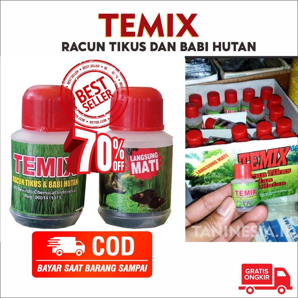 RACUN TIKUS DAN BABI HUTAN TEMIX ORIGINAL 15GR THEMIX ASLI THEMIK BOTOL RENTENG TEMIK RACUN TIKUS BA