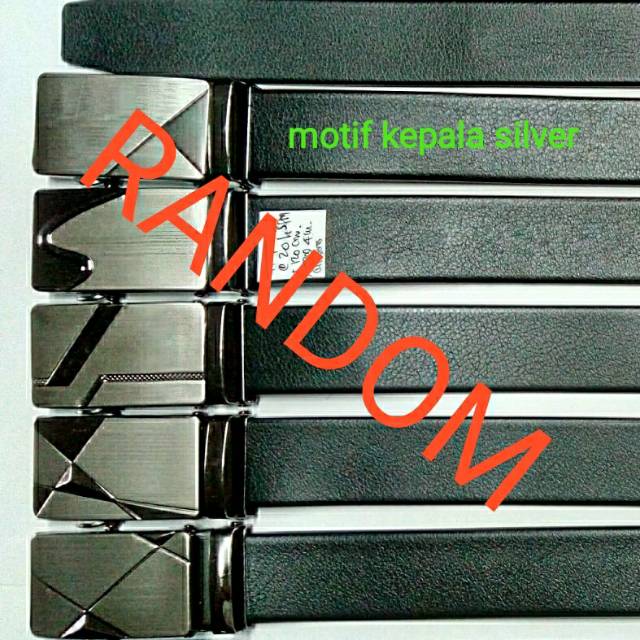 GESPER REL HITAM SABUK IKAT PINGGANG PRIA KARET MOTIF KULIT 234Q