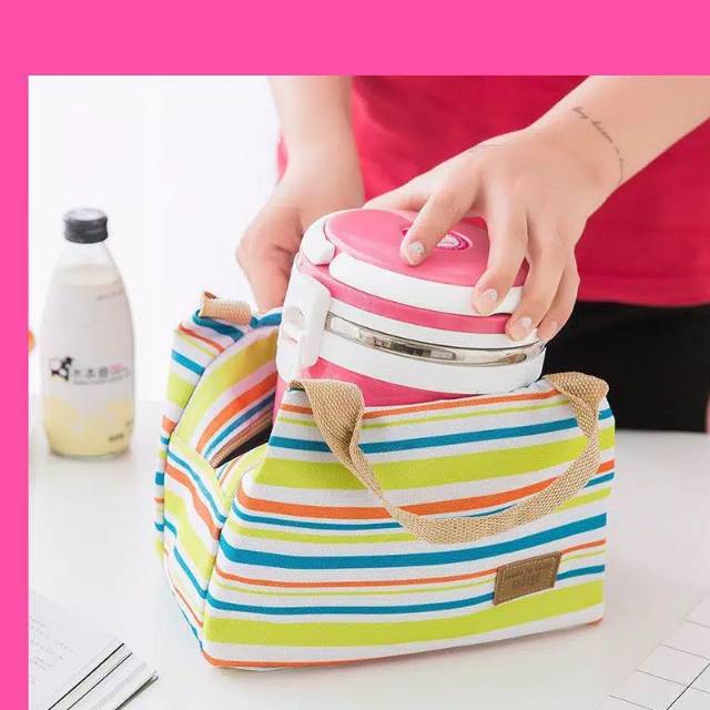 Toko Grosir Tas Bekal Motif Salur - Lunch Bag Salur - Tas Bekal Makanan Panas Dingin O1k5BQUrjW0Dn