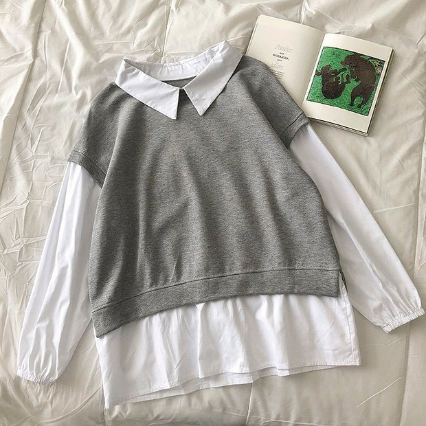 Atasan Wanita Gide Top Blouse Blus Remaja Murah Baju Cewe Model Korea Lengan Panjang