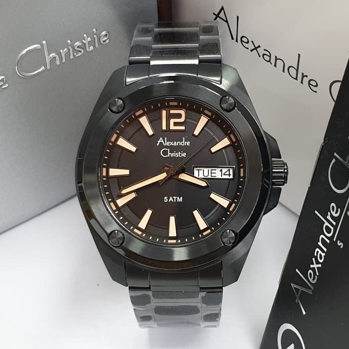 JAM TANGAN PRIA ALEXANDRE CHRISTIE AC 8609 MEBIPBA FULL BLACK ORIGINAL BERGARANSI