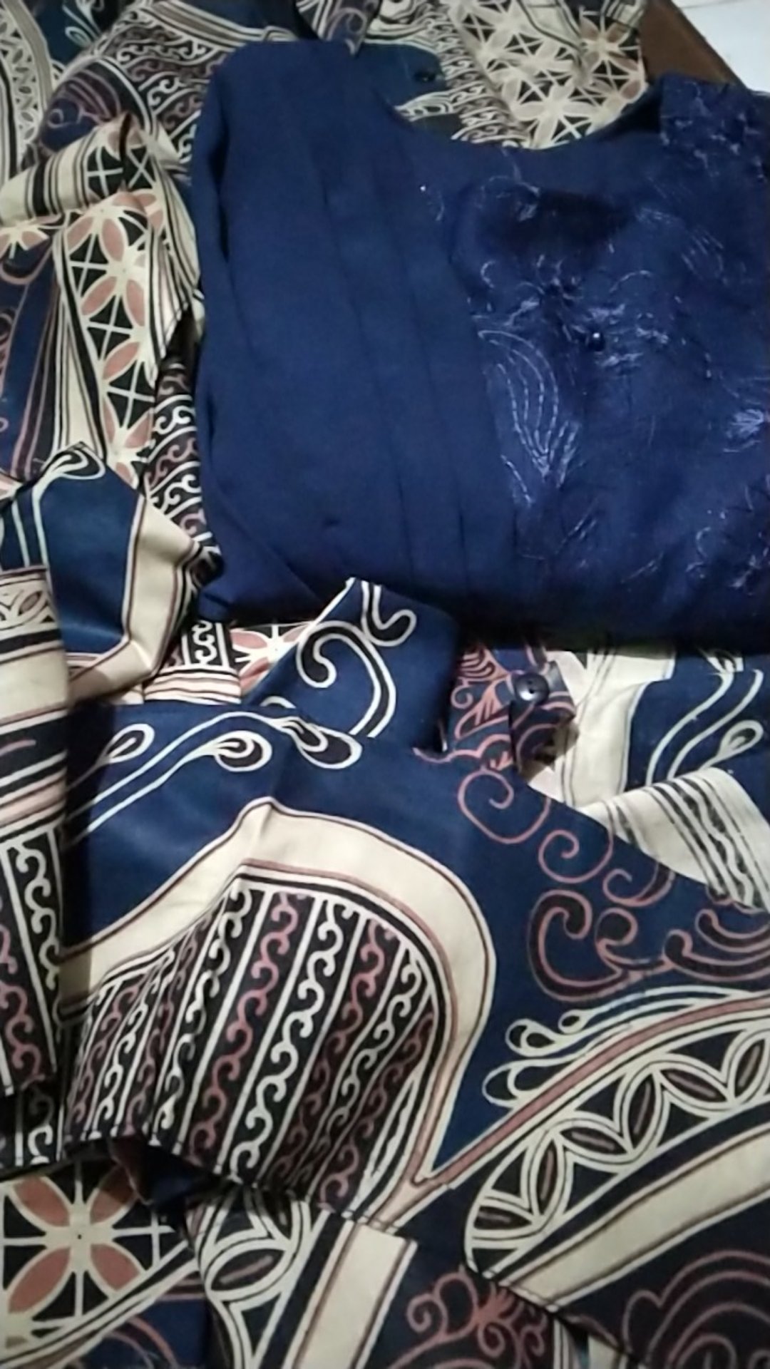 Maura Couple - Sania Ruffle Batik Couple Ori Ndoro Jowi Dnt Garansi Termurah Shopee - Mote Navy Shir