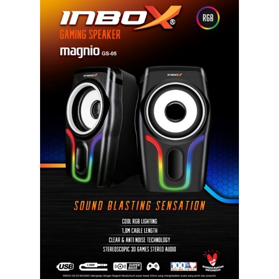 Speaker Inbox GS-05 / Speaker Gaming Inbox GS-05 Magnio / Speaker USB / Speaker USB GS-05 / Speaker 
