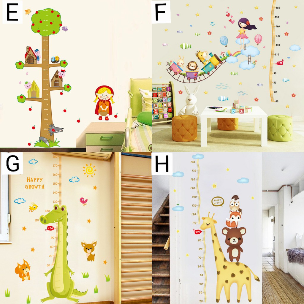 RELIZA Wall Sticker Pengukur Tinggi Badan Anak Animal Seri Baru Stiker Dinding LDR20