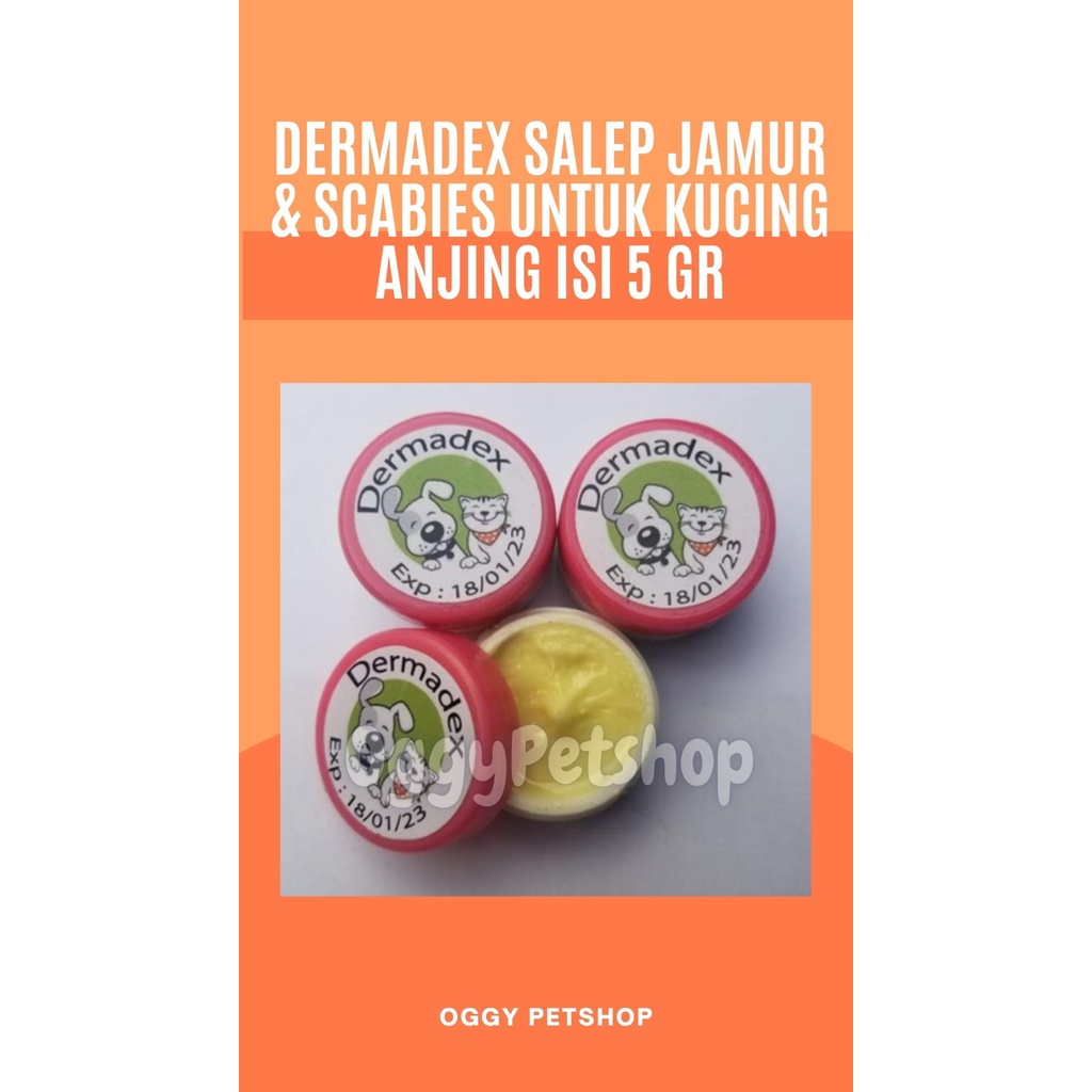 DERMADEX Salep Jamur &amp; Scabies untuk Kucing Anjing isi 5 Gr