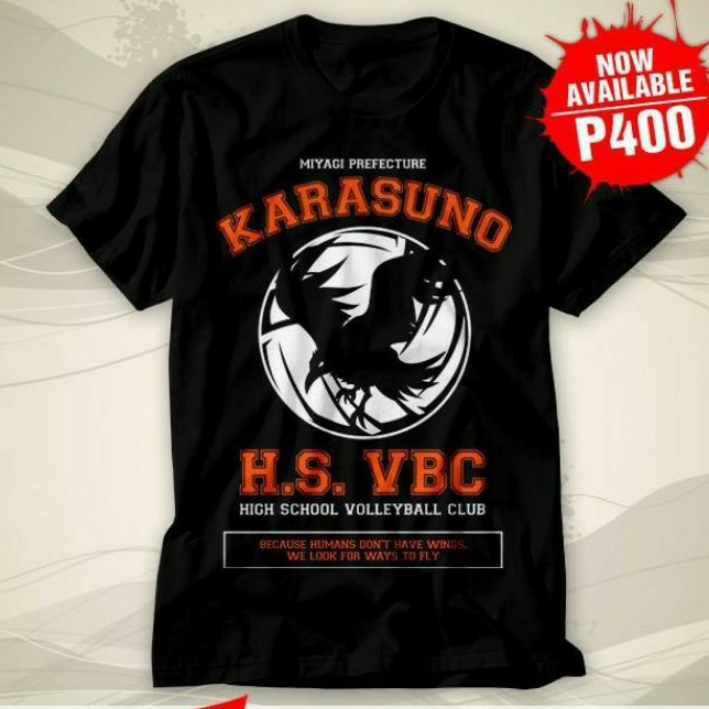 Baju Kaos Anime Haikyu ! Karasuno HS Volley Club