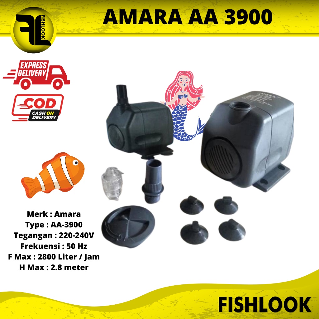 Pompa Celup Power Head Aquarium AMARA AA-3900 AA 3900