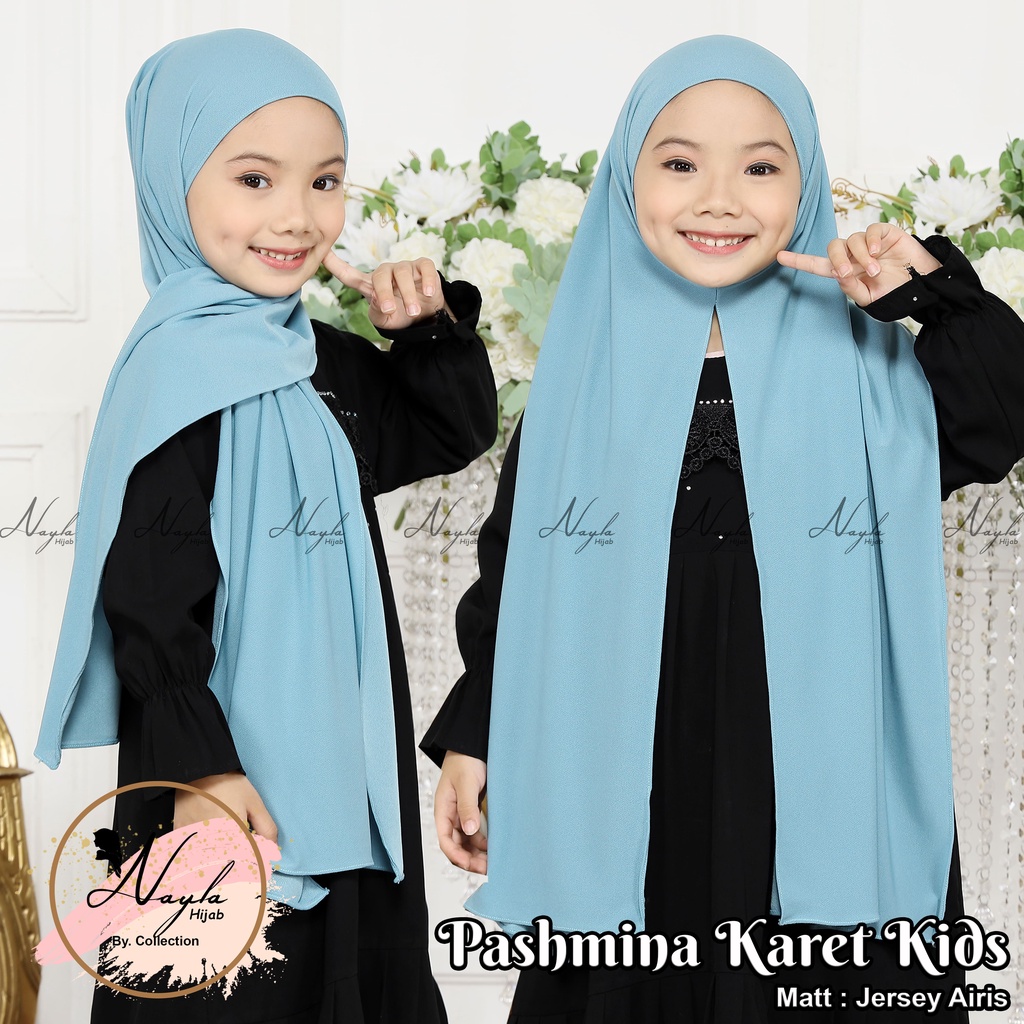 KERUDUNG PASHMINA INSTAN KARET KIDS HIJAB INSTAN ANAK JERSEY AIRIS TERBARU NAYLA HIJA'B