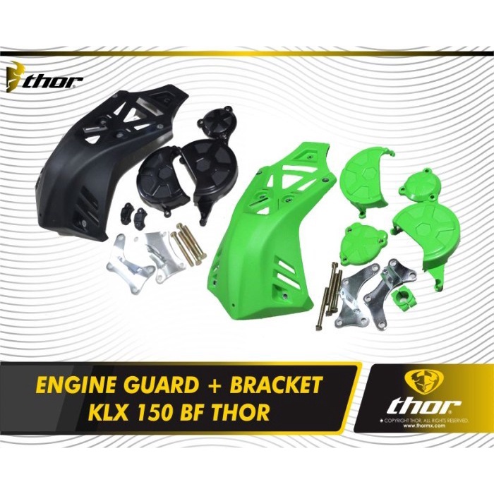 Cover mesin engine guard set KLX 150 BF Putih hitam biru orange - Putih