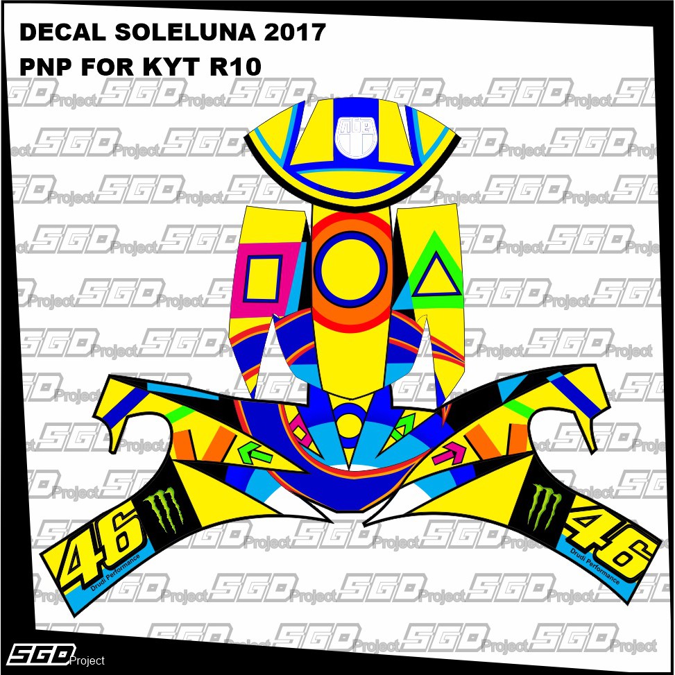 Stiker Decal Helm Motif Soleluna 2017 PNP KYT R10