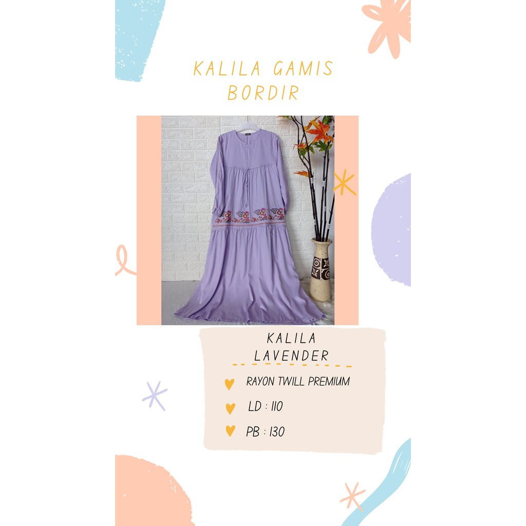 GAMIS KALILA BORDIR KHAS TASIKMALAYA TERBARU 2021 KEKINIAN/ DRESS BUSUI FRIENDLY KATUN RAYON TWILL