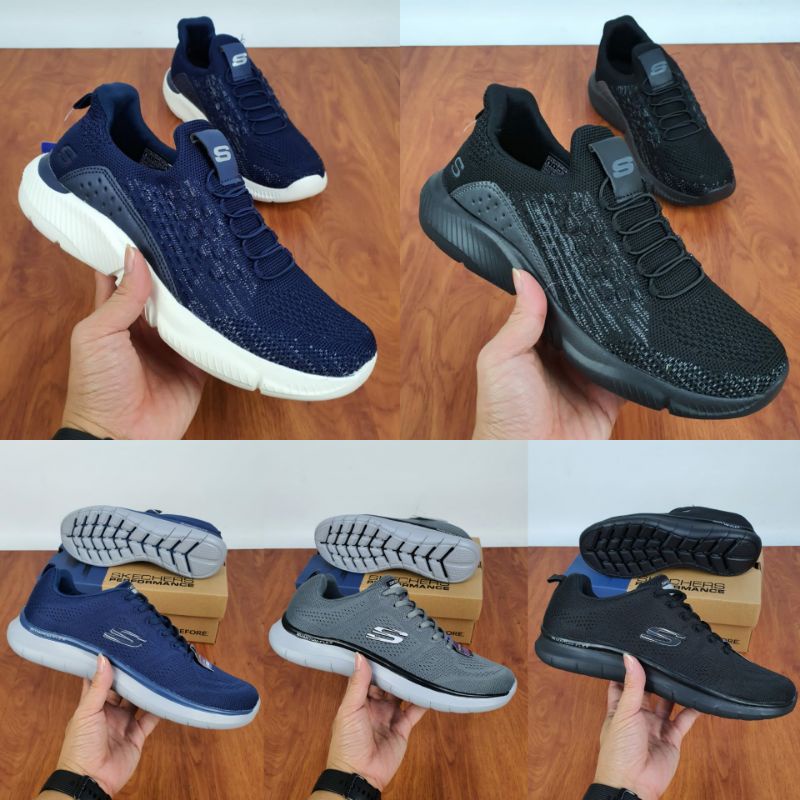 Sepatu Pria/Sepatu Skechers Pria/Skechers Relaxed Fit Ingram/Skechers Quantum Flex Rood/Skechers Pri