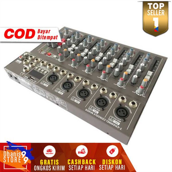 Audio Mixer Karaoke DJ 7 Channel Mixser Audeo Live Murah