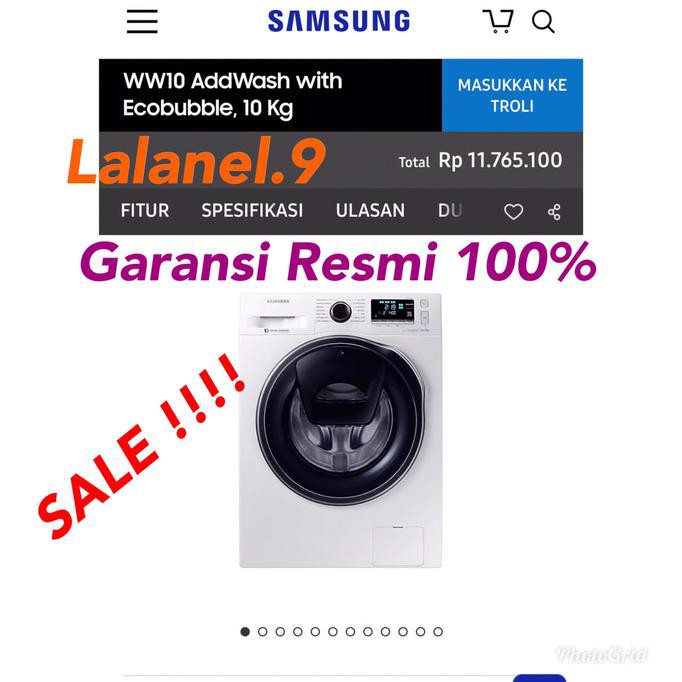 Samsung Ww10K6410Qw Mesin Cuci 10Kg Front Loading Eco Bubble