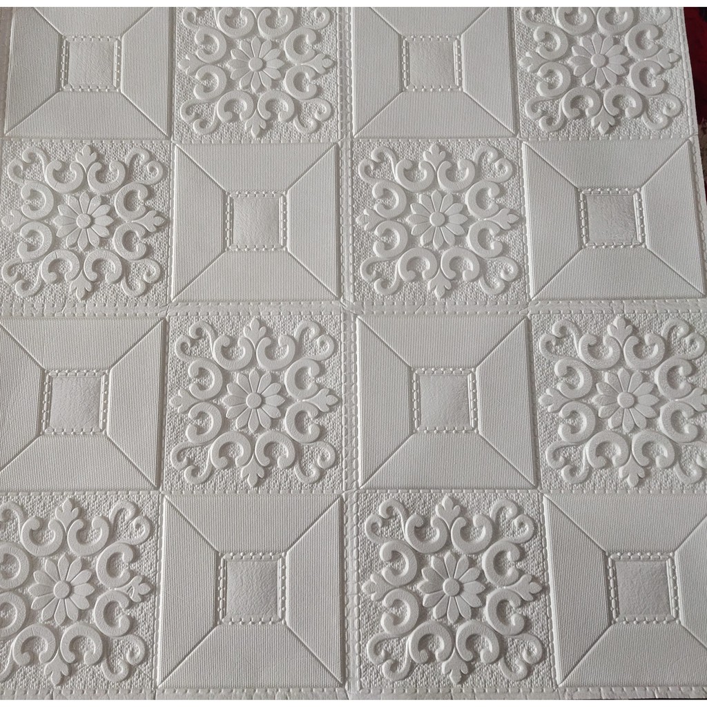 Sticker wallpaper dinding 3d foam Motif Batik Model rumah konsep industrial minimalis modern-4