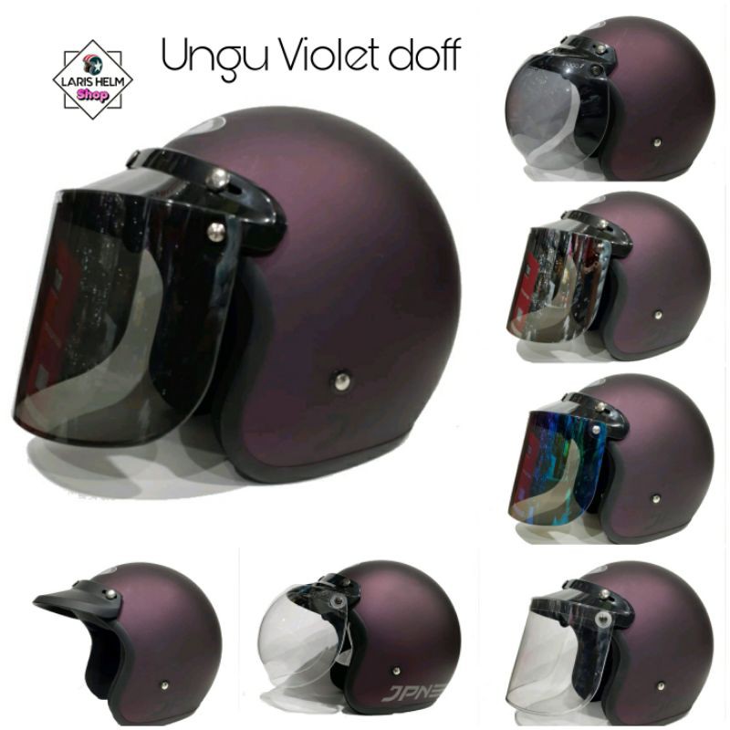 Helm Bogo Jpn Retro UNGU VIOLET DOFF Pria Wanita Dewasa