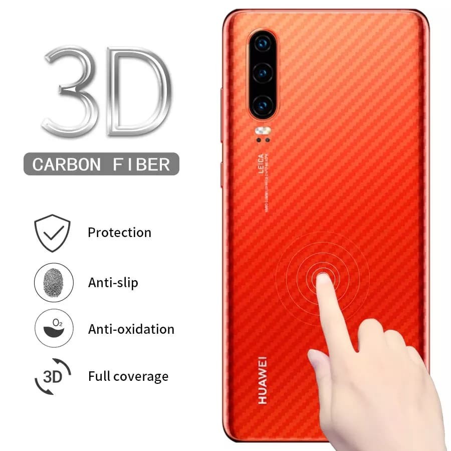 HUAWEI NOVA 9 NOVA 7 NOVA 2 LITE P30 P30 LITE P30 PRO ANTI GORES BELAKANG SKIN KARBON MOTIF CARBON GARSKIN TRANSPARAN ANTI JAMUR PELINDUNG BELAKANG