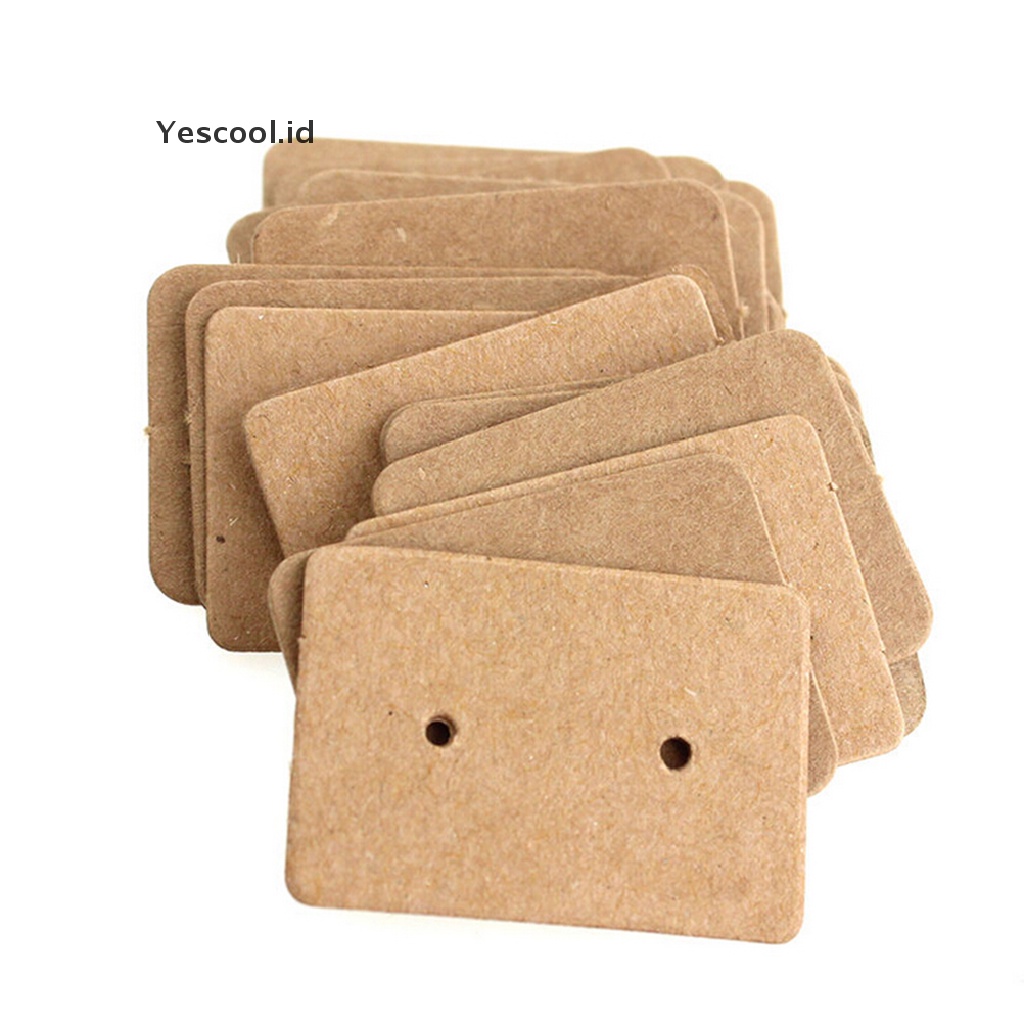 【Yescool】 100pcs Professional Type Earring Ear Studs Holder Display Hang Kraft Cards Paper .