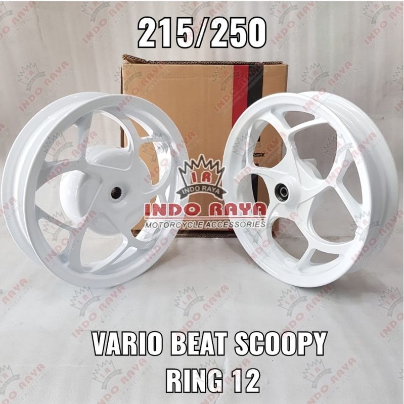 Velg racing scoopy beat vario  sporty 1set depan belakang 215 250 ring 12 merk rossi tipe orion