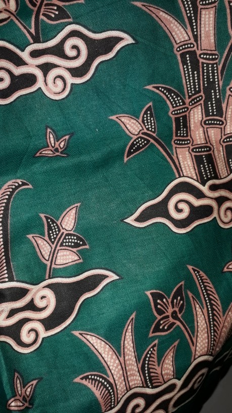 Batik Couple Keluarga-seragam Batik Keluarga Sania Ruffle Ori Ndoro Jowi Dnt Motif Awan Merah Hijau