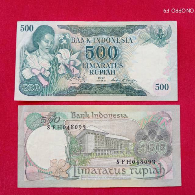 Uang kertas 500 Rupiah Ibu konde Tahun 1977 ( Langka )