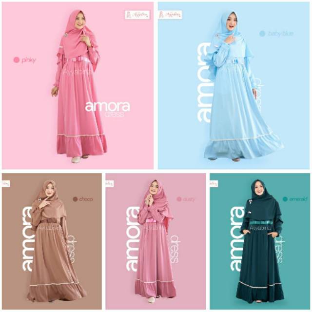 GAMIS CREPE/ GAMIS ORIGINAL AYYABINA HIJAB/ AMORA DRESS TERLARIS