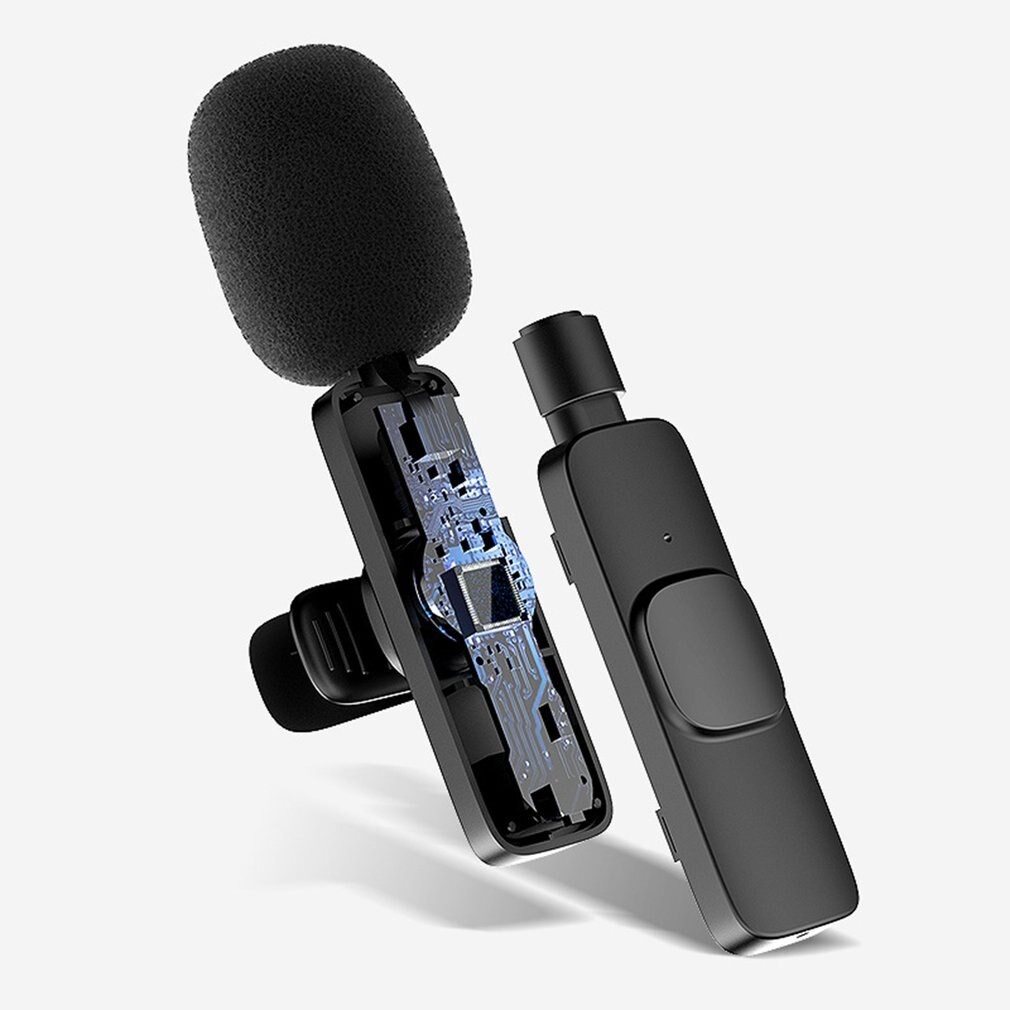 Mic Wireless Smartphone Clip On Vlog Lavalier Microphone Wireless