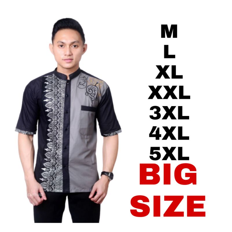 FIKDA Batik KOKO  Jumbo M / 5XL koko  Lengan Pendek Motif 06 MURAH BATIK JUMBO