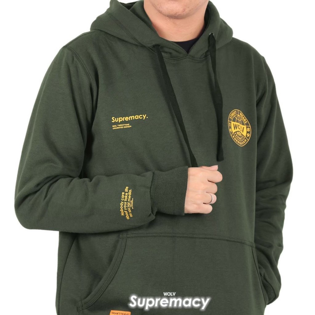 Wolv Streetwear Hoodie Premium Globe &amp; supremacy High Quality