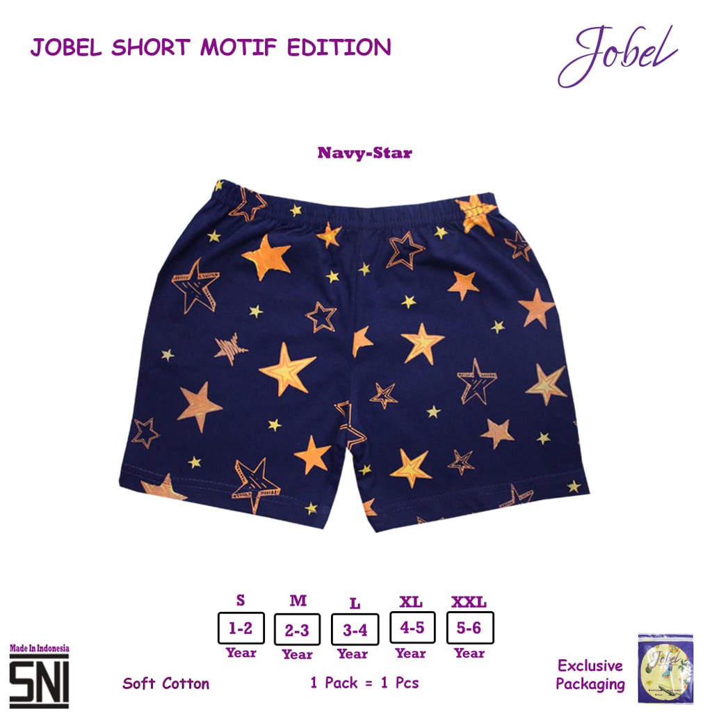 Jobel Celana Pendek ANAK Adem Nyaman Motif Edition 0 - 5 tahun CBKS