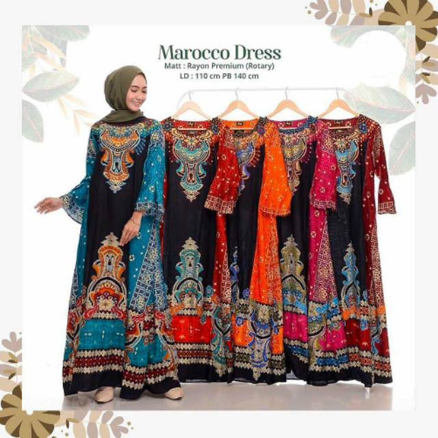 GAMIS MOTIF BATIK MAROCCO II BAHAN RAYON PREMIUM