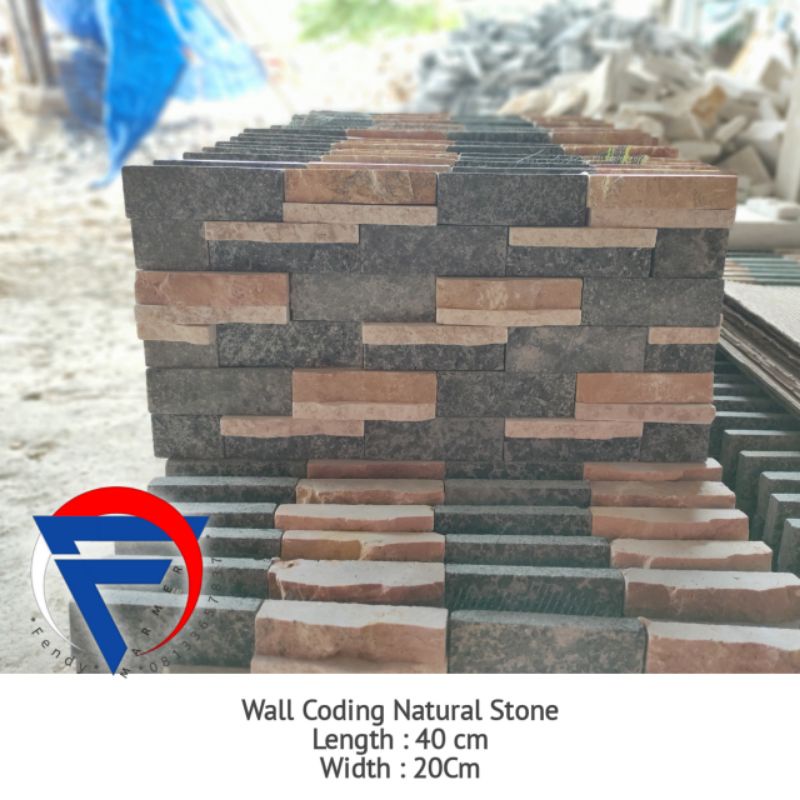 Walcoding dinding batu asli alam