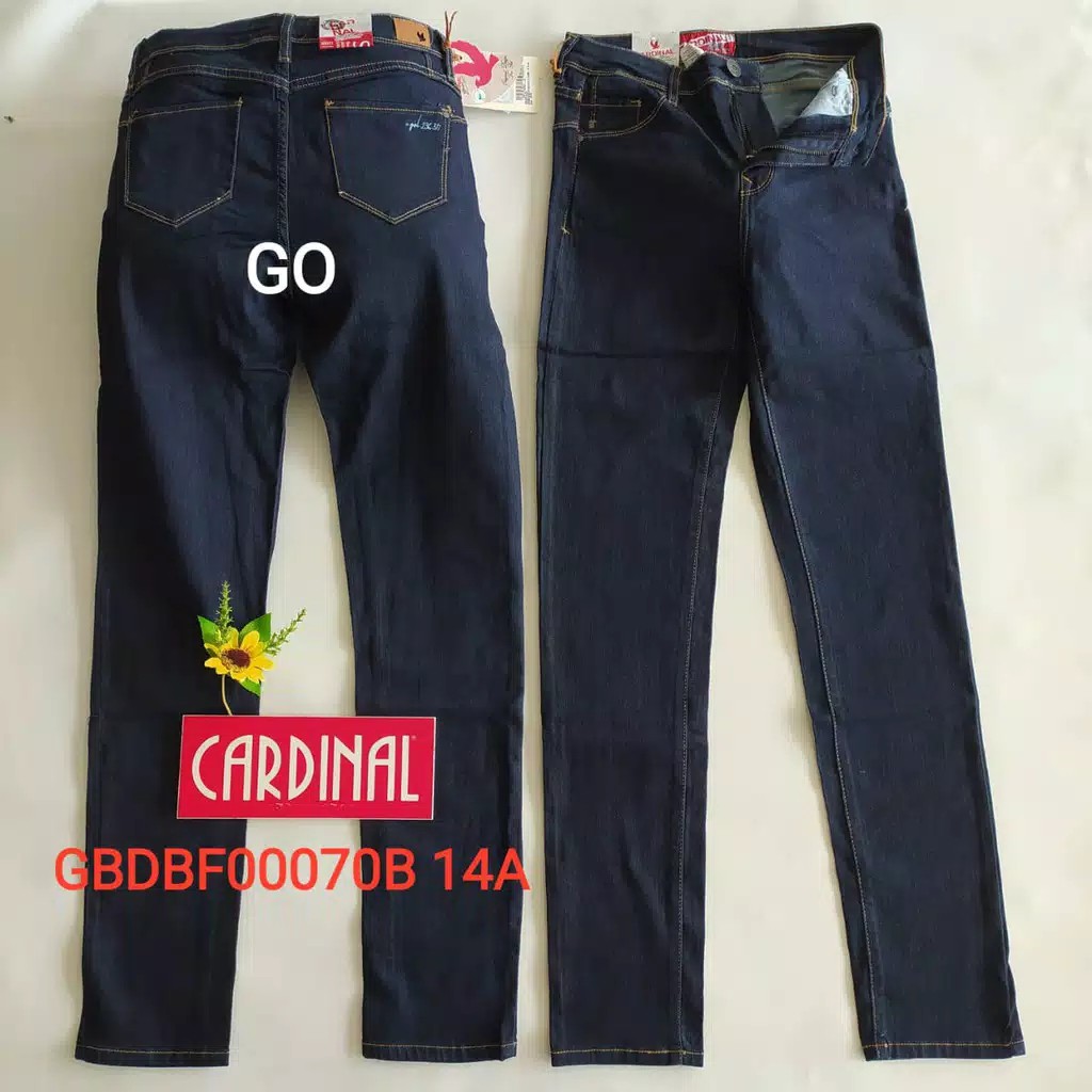 BB 32 CELANA JEANS CARDINAL Extra Size Soft Jeans Pensil Mama Size Celana Panjang Perempuan Ladys