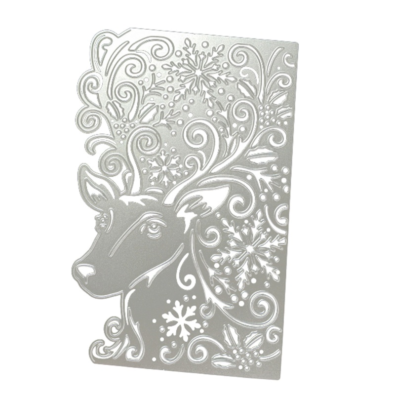 Cetakan Stensil Cutting Dies Motif Rusa Natal Bahan Metal Untuk Scrapbook / Craft DIY / Kartu