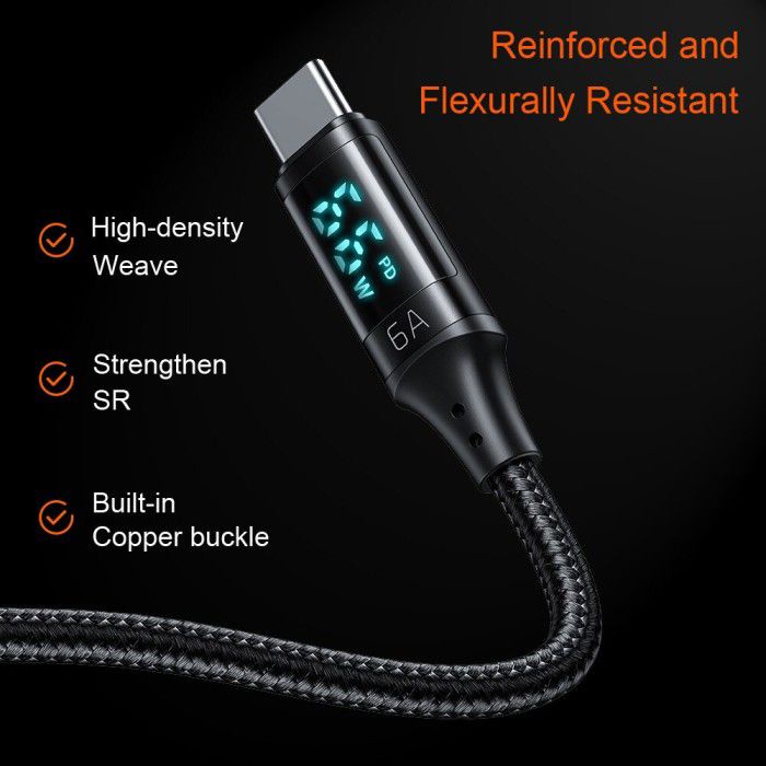 MCDODO CA-1080 Cable Digital LED USB to Type C 1.2m - 3A - Garansi Resmi 6 Bulan