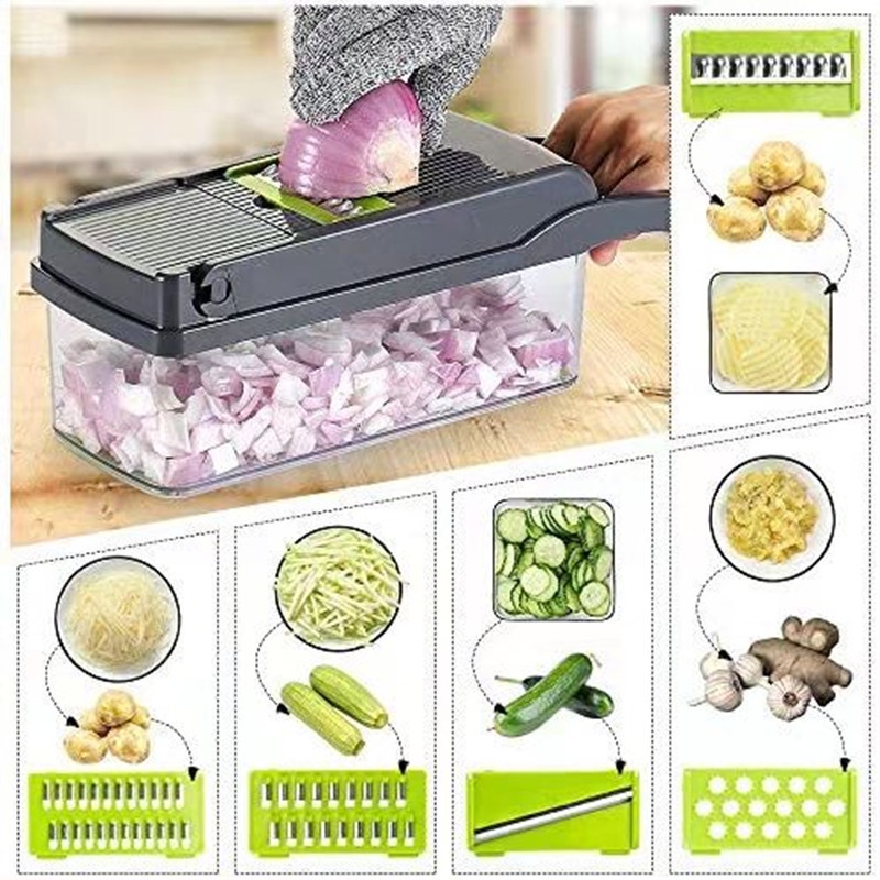 Parutan Serbaguna Sayur dan Buah Multifungsi 8 in 1 Pengiris Sayur Vegetable Fruit Slicer